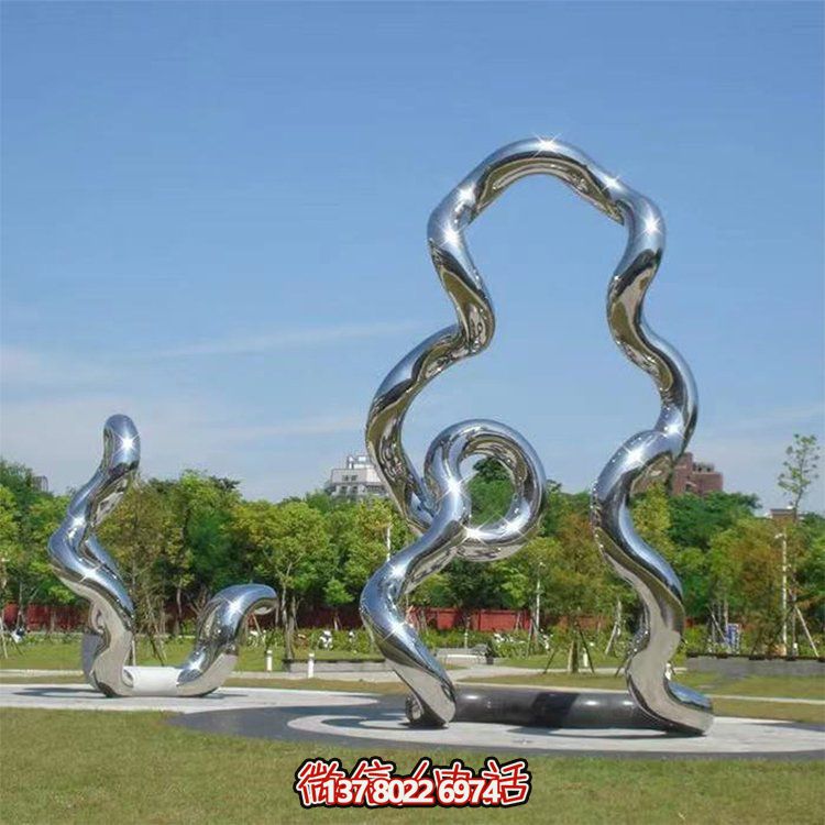 大型不銹鋼異形擺件，為公園綠地增色