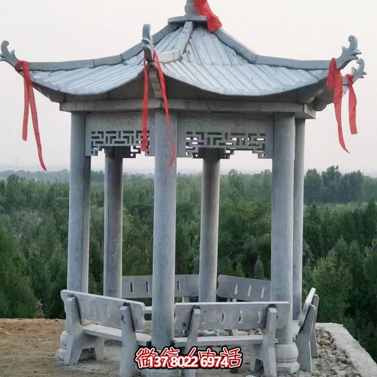 精致大理石雕涼亭，讓您在公園乘涼休息