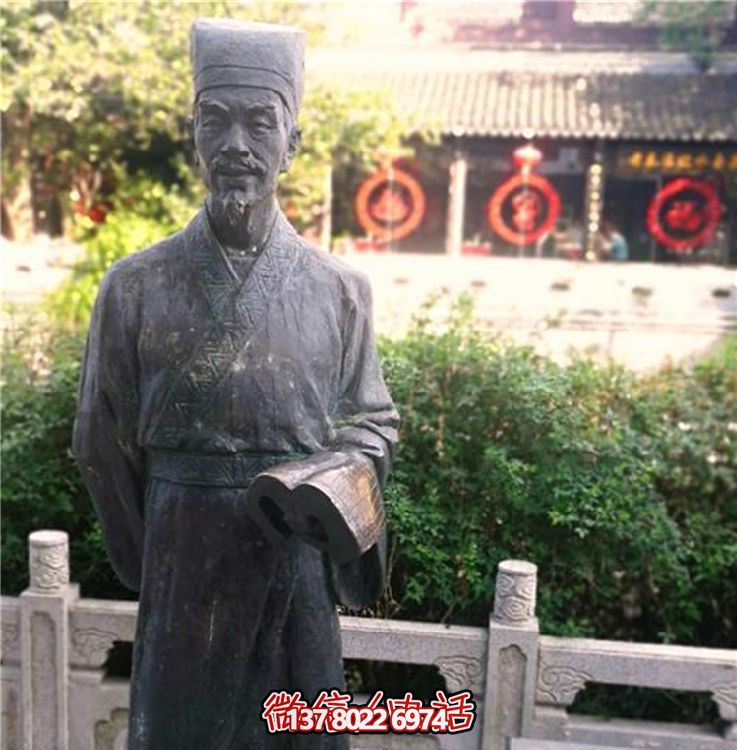 玻璃鋼仿古銅雕塑，為校園景區(qū)增添古代人物風(fēng)采
