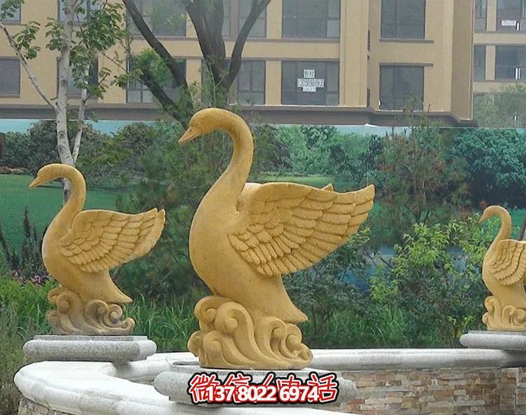 精美天鵝雕塑，唯美別墅景觀裝飾