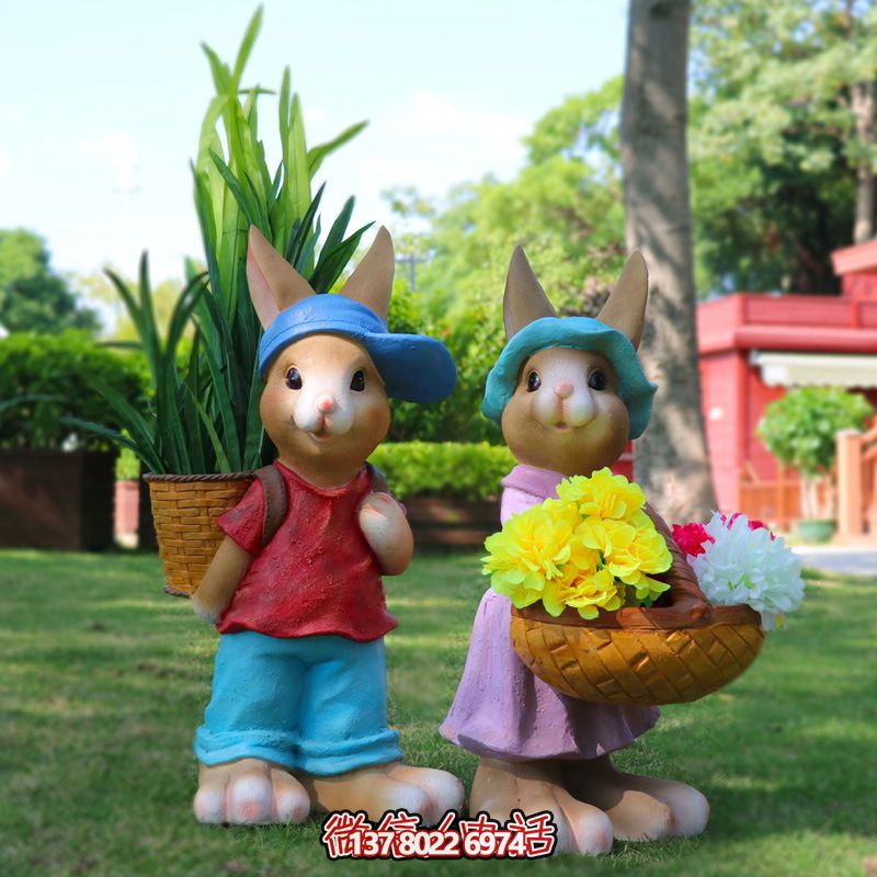 玻璃鋼兔子雕塑，只有可愛而不失大氣！