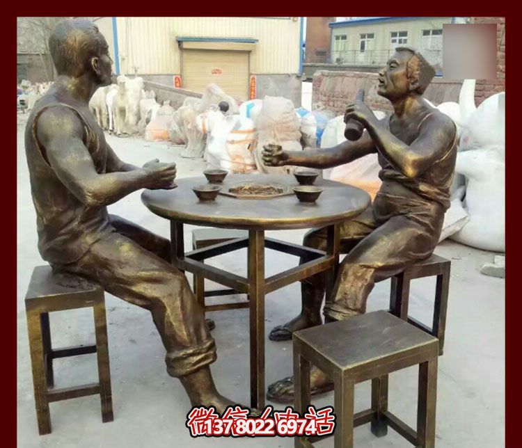 傳承文化，融入雕塑，銅雕人物給你一個古典的庭院別墅