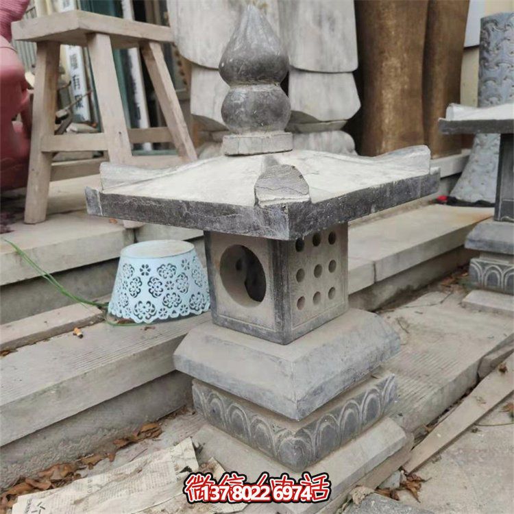 精美的庭院大理石石雕戶(hù)外照明石燈擺件
