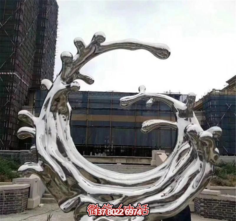 精美不銹鋼浪花雕塑，點(diǎn)綴小區(qū)裝飾
