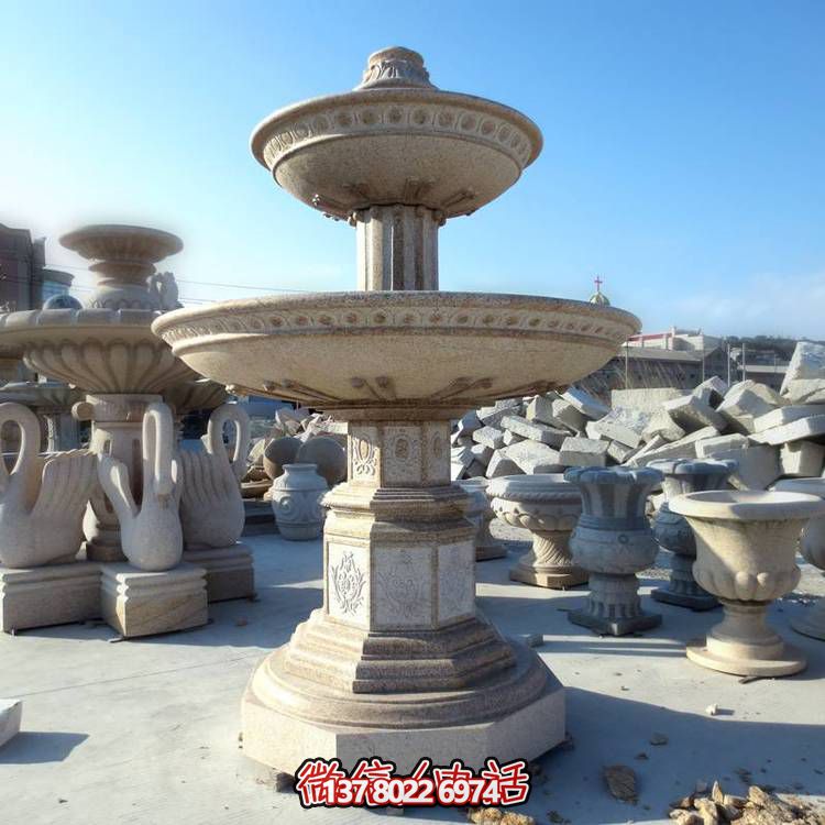 歐式黃銹石噴泉流水轉(zhuǎn)動球，點綴酒店會所景觀