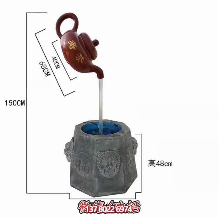 玻璃鋼大型懸空擺件，打造戶(hù)外流水天雕塑