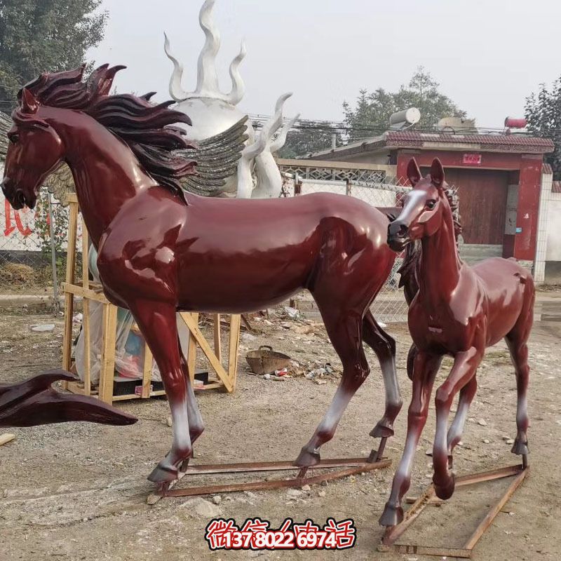 玻璃鋼仿真大型戶外園林景觀馬雕塑 玻璃鋼仿真大型戶外園林景觀馬雕塑