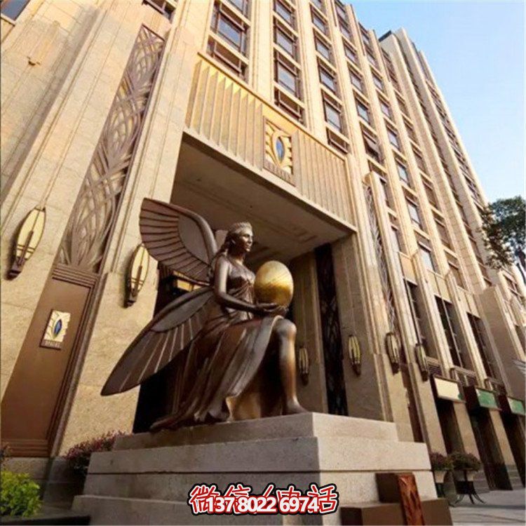玻璃鋼仿銅西方女人物雕塑，為小區(qū)、寫字樓門前添彩