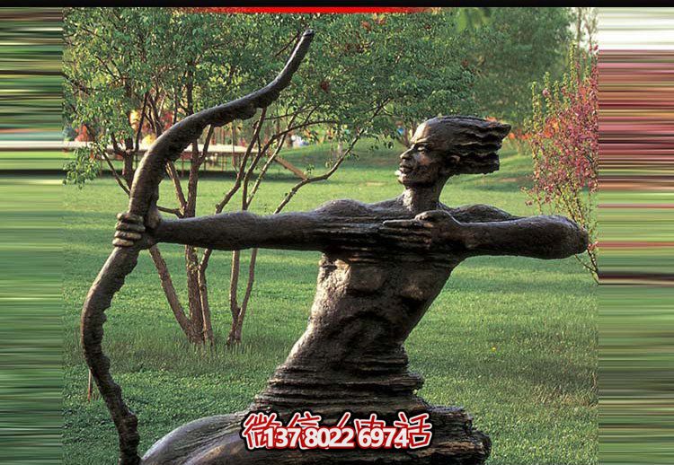 后羿射日雕塑，漆金鑄銅園林景區(qū)裝置