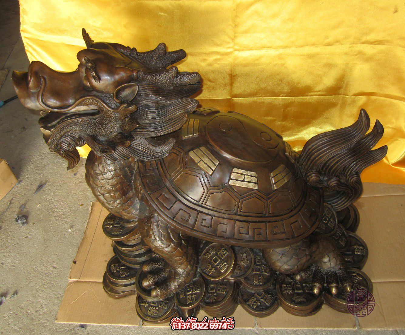 室內裝飾精美玻璃鋼彩繪龍龜?shù)袼? title=