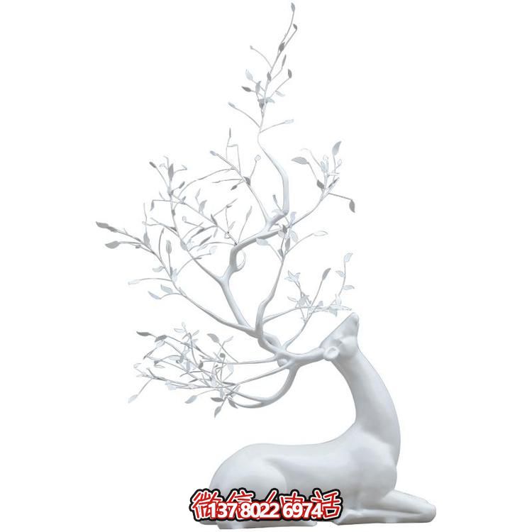玻璃鋼雕塑梅花鹿，抽象戶外園林裝飾