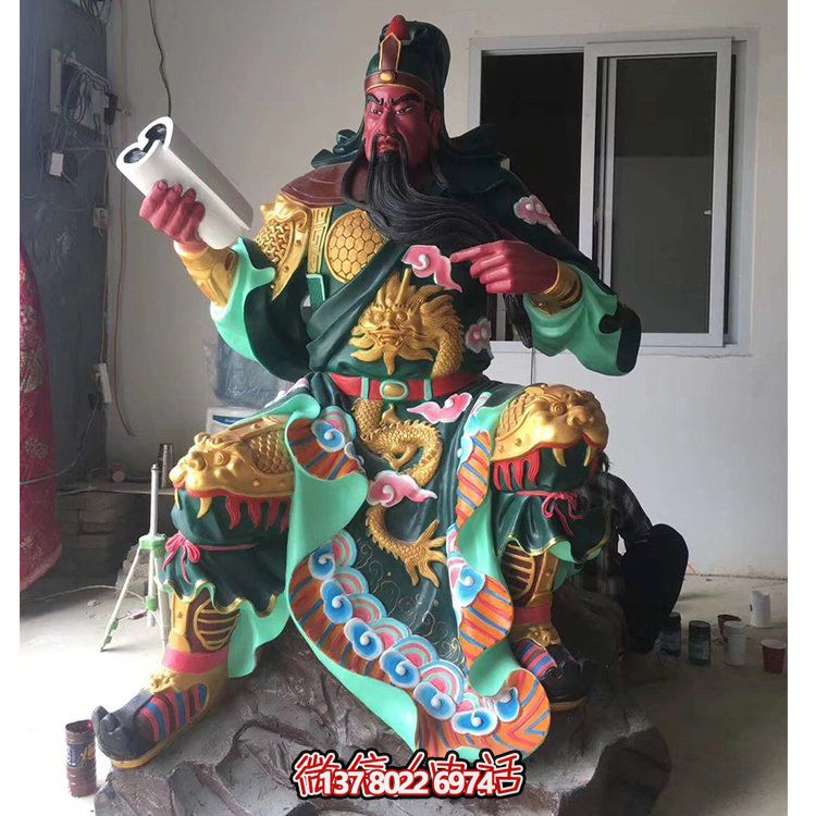 玻璃鋼關公神像，打造古典寺廟氛圍