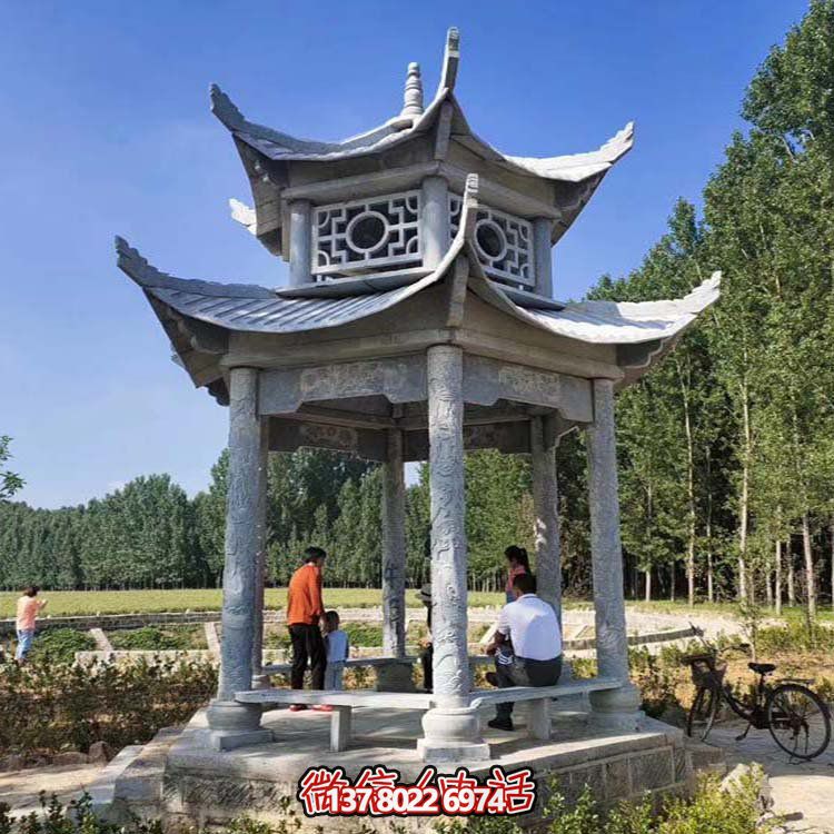 多層中式?jīng)鐾?，完美雕塑戶外公園