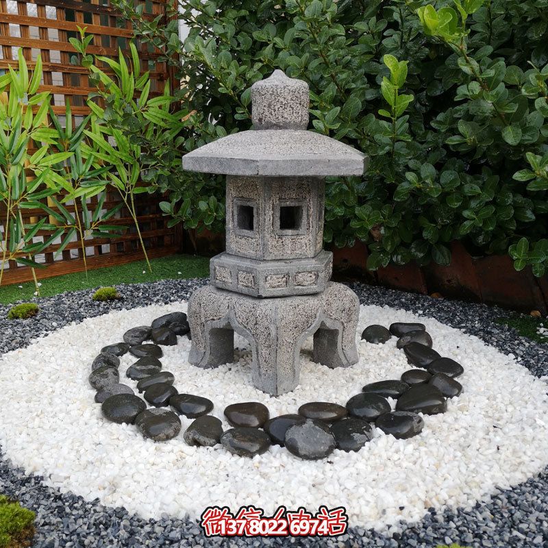 日式戶外石雕石燈，傳承精致大理石園林雕塑