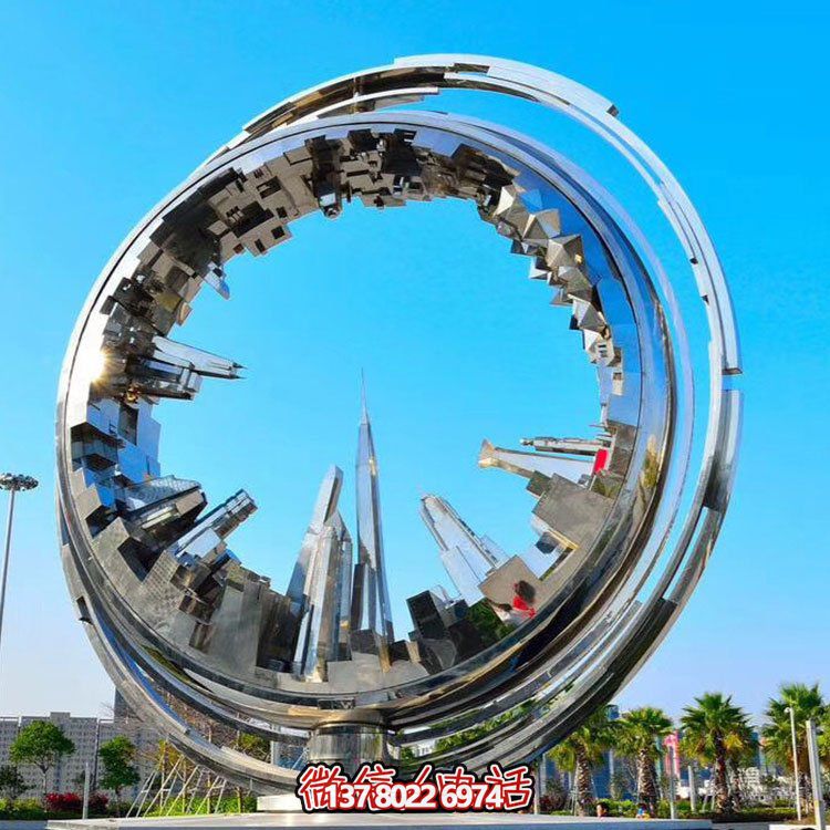 不銹鋼抽象齒輪雕塑，點(diǎn)綴園林景觀
