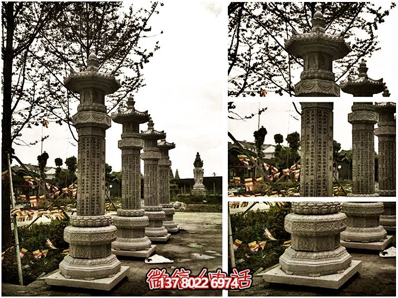 大理石經(jīng)幢，傳承歷史文化，融園林、寺院、刻字于一體