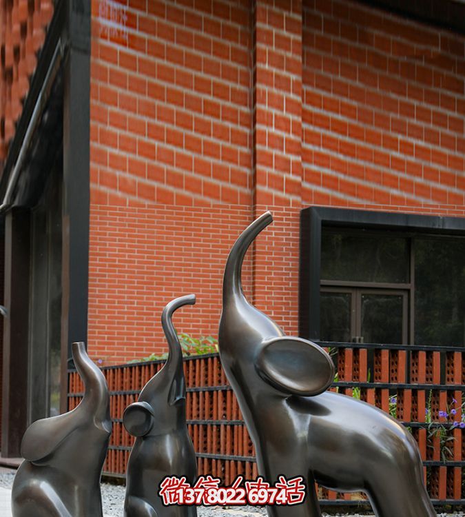 高端玻璃鋼擺件仿銅抽象大象，給你帶來美好生活