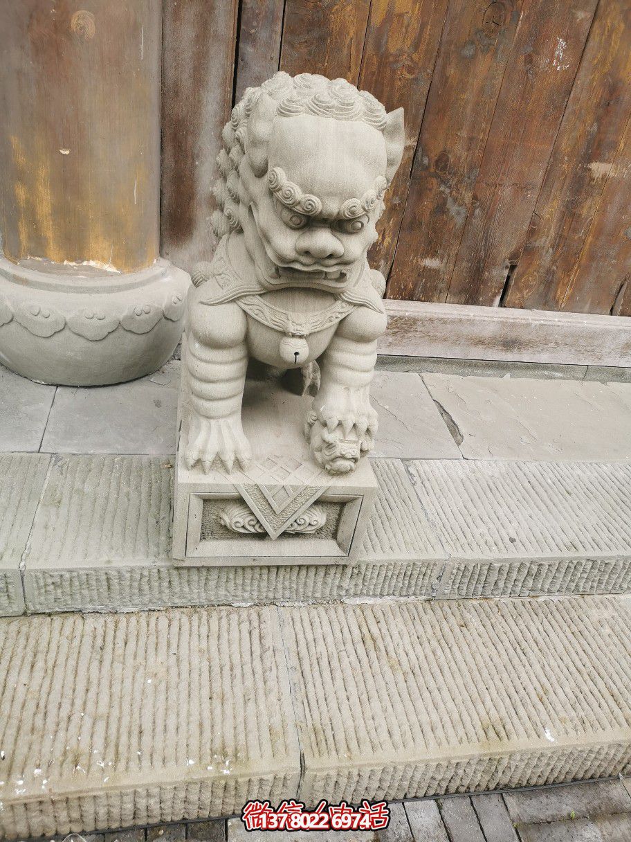 大理石石雕獅子雕塑，完美裝點庭院門口