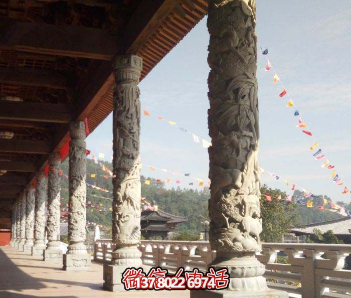 傳承古典藝術(shù)，精美石雕龍柱漢白玉浮雕