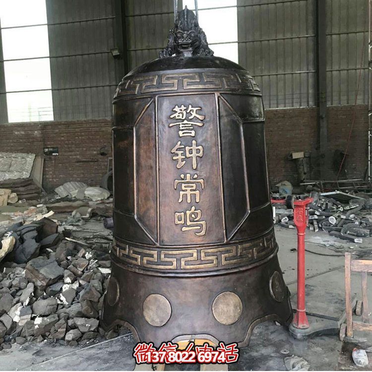 大型仿銅鐘玻璃鋼雕塑，給景區(qū)、寺廟、園林帶來更多美好