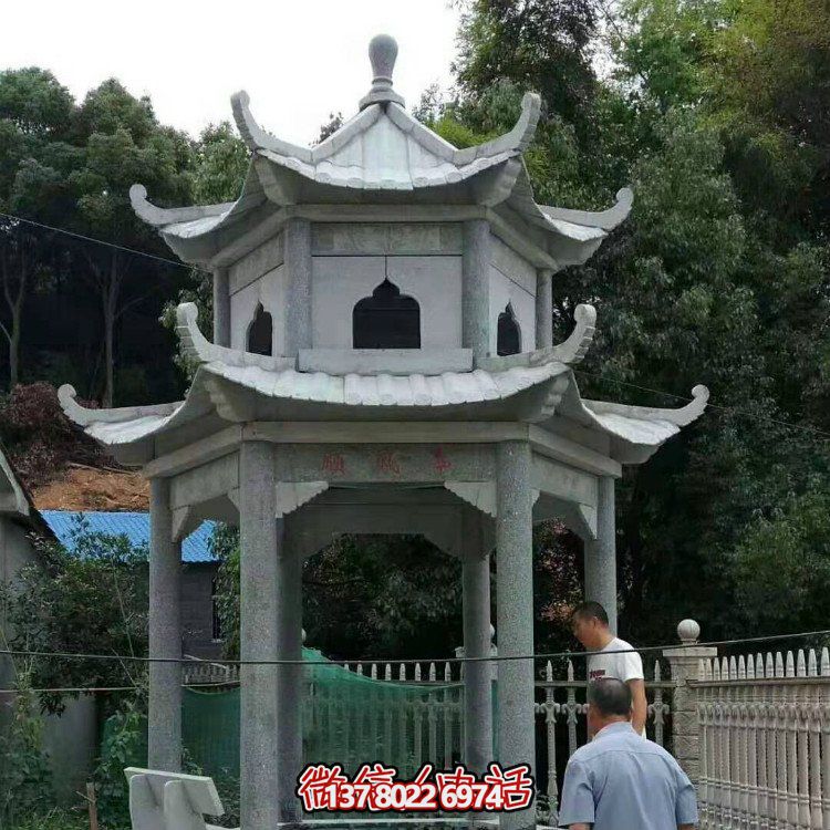 大型石雕涼亭，精美的室外裝飾