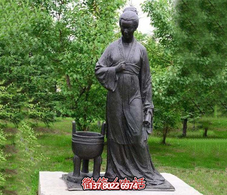 宋代婉約風(fēng)青銅鍛造銅雕，李清照詩(shī)意縈繞