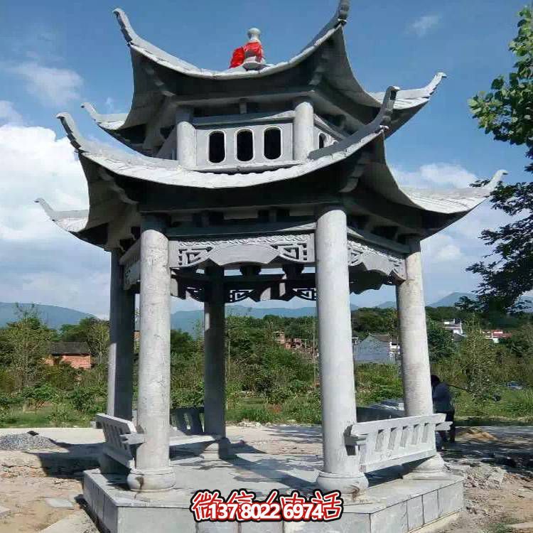 優(yōu)雅雙層石雕涼亭，給您的園林添彩