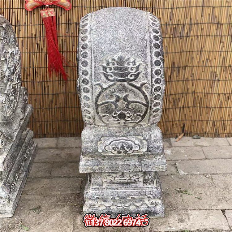 青石石雕抱鼓，點(diǎn)綴園林之美