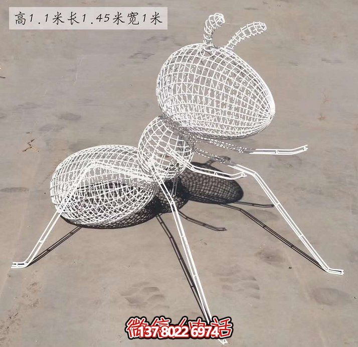 不銹鋼網(wǎng)格照明螞蟻雕塑，點(diǎn)亮大型園林景觀