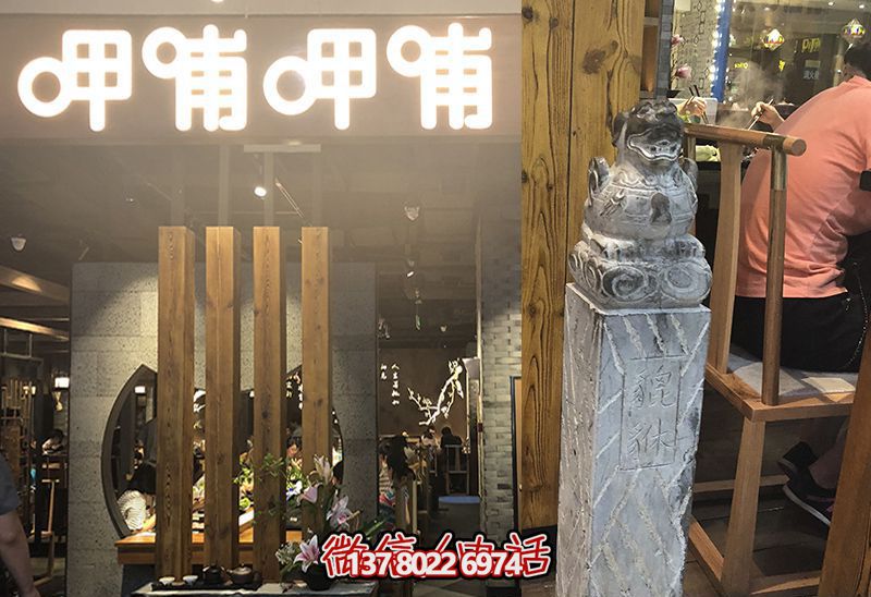 馬柱雕塑，為飯店室內(nèi)裝飾添彩