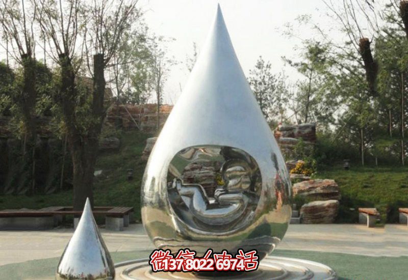 大型不銹鋼水滴裝飾雕塑，讓你的公園更加令人驚嘆