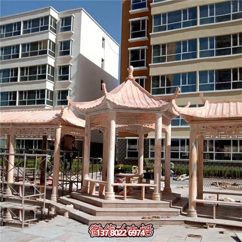 精美雕刻大理石涼亭，為小區(qū)、公園、休閑區(qū)帶來獨(dú)特視覺享受