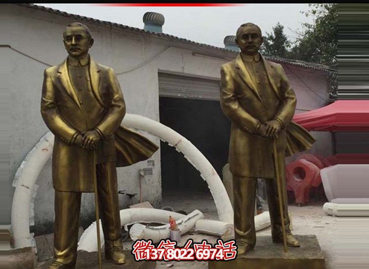 偉人孫中山仿銅雕塑，玻璃鋼擺放景觀園林