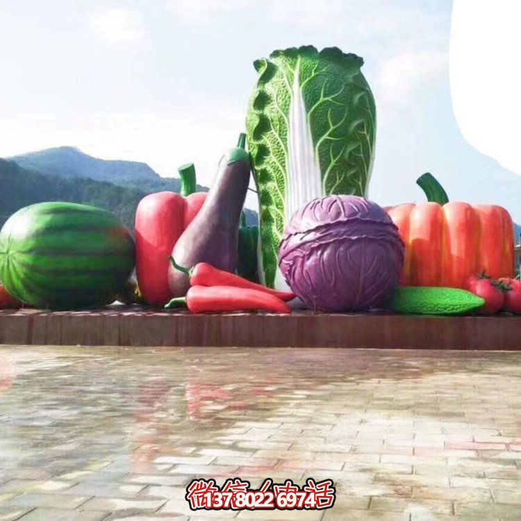 玻璃鋼大型仿真景觀擺件，蔬菜水果裝飾