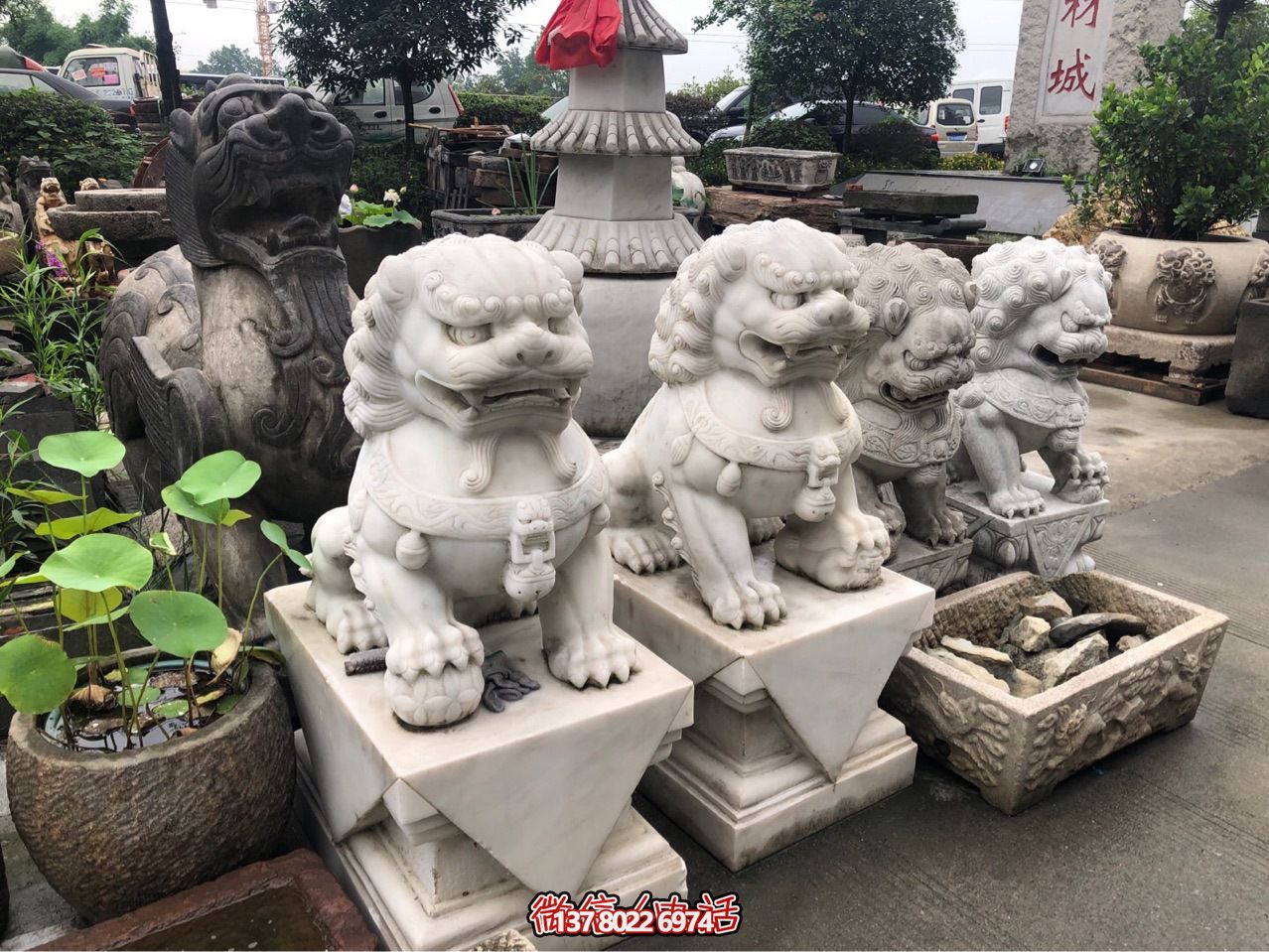 精美獅子雕塑，企業(yè)招財(cái)納福