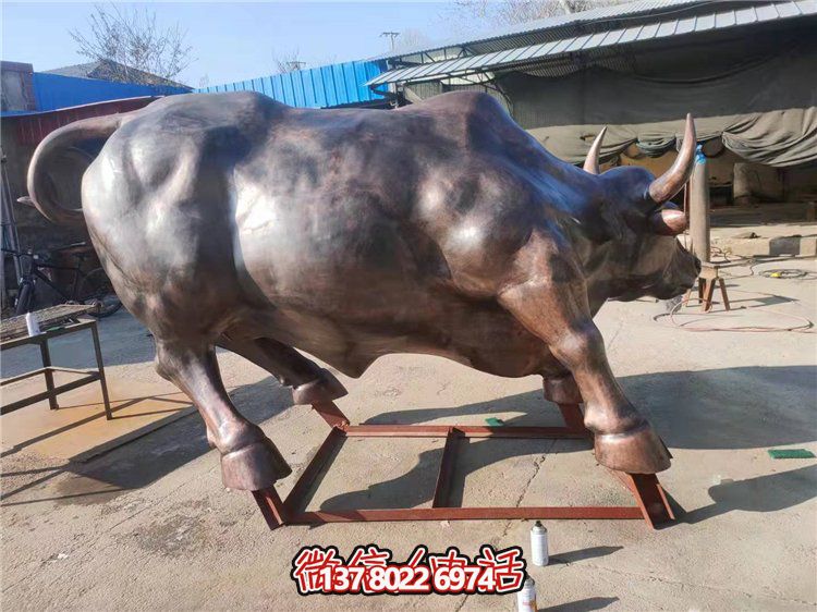 大型銅牛景觀雕塑，招財(cái)擺件
