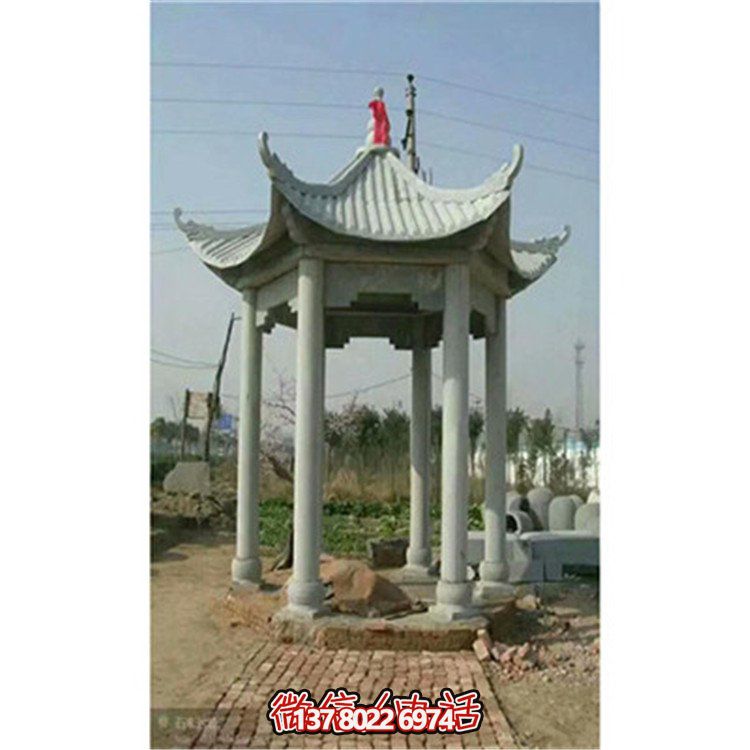 精美雕刻石頭涼亭，享受乘涼休息的樂趣