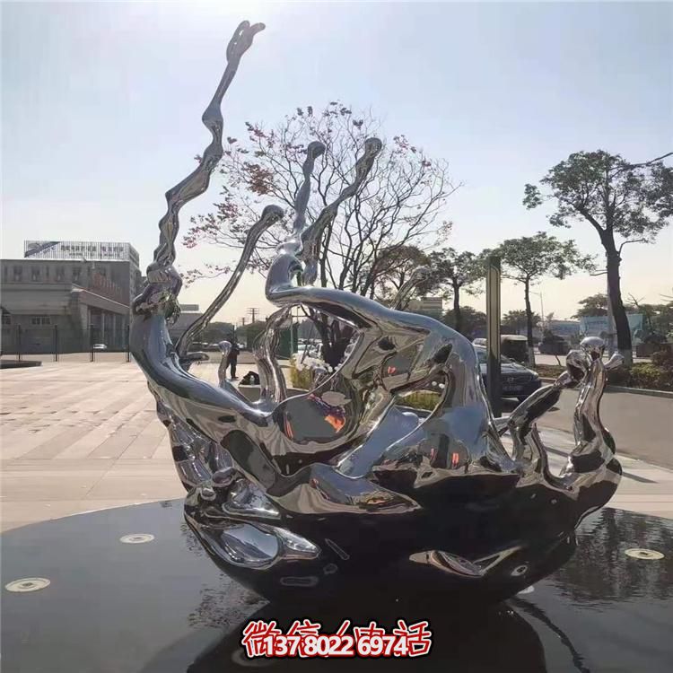 創(chuàng)意不銹鋼浪花雕塑，美化你的戶外廣場