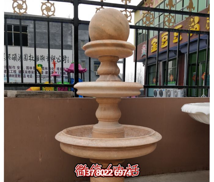 自然之美，多層風(fēng)水球石雕晚霞紅別墅