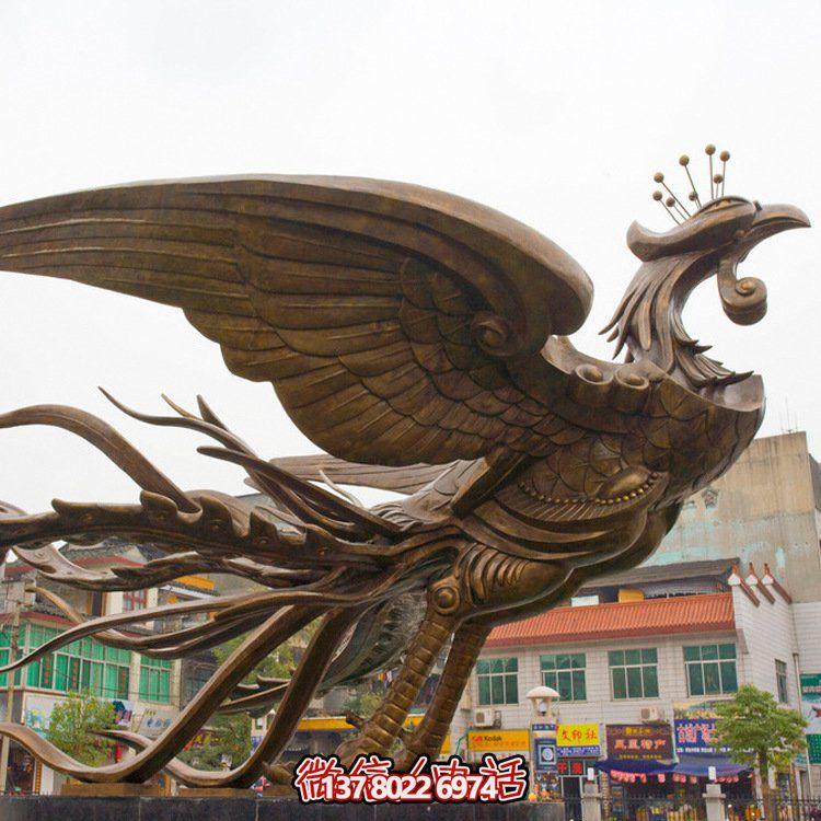 大型鳳凰銅雕擺件，增添廣場氣派