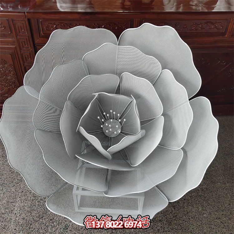不銹鋼鏤空戶外蓮花雕塑，更美的園林景觀