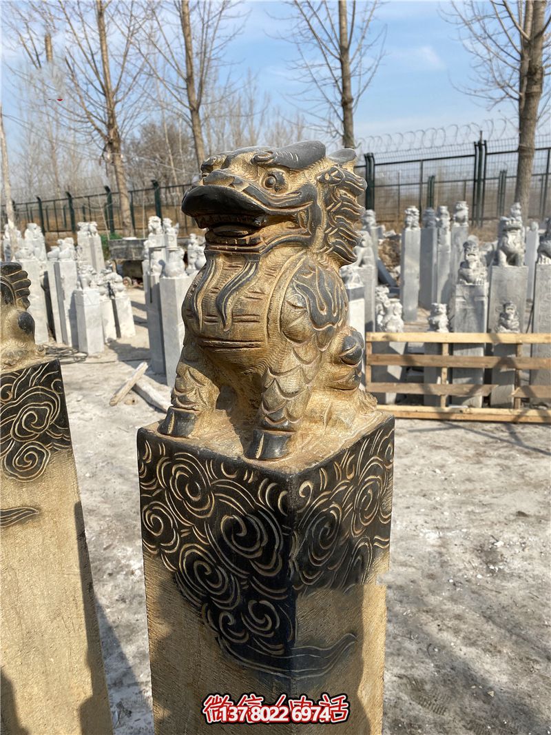 傳統(tǒng)風(fēng)格古典庭院——祥云環(huán)繞、大理石拴馬柱