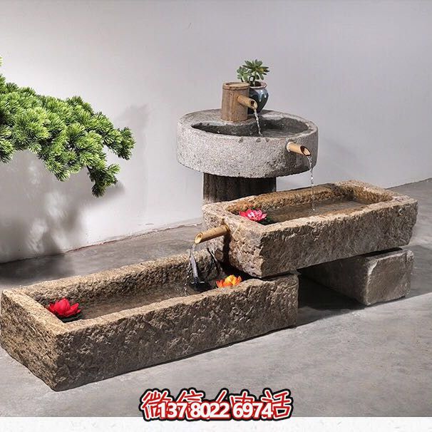 石槽組合戶外魚缸，完美景觀美化家居養(yǎng)魚空間