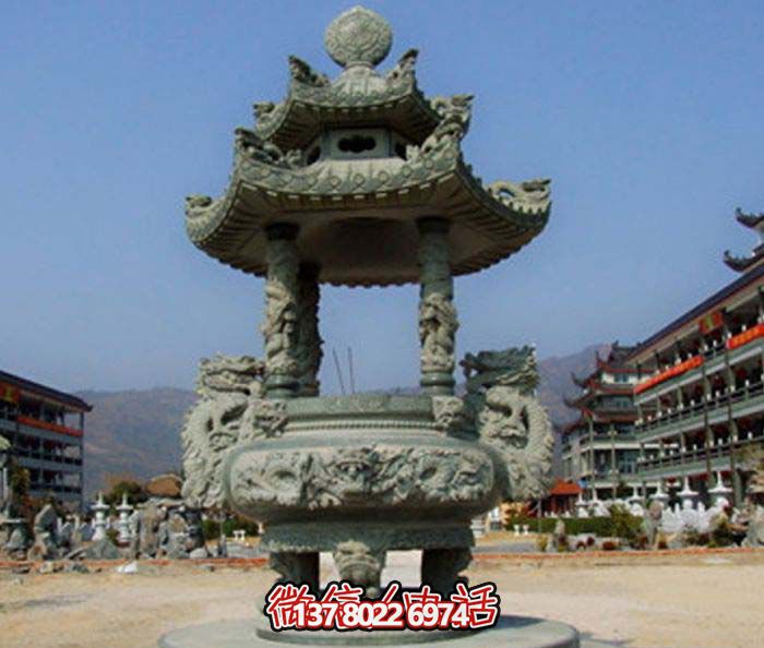 仿古寶蓋龍浮雕香爐，點(diǎn)綴景區(qū)廣場(chǎng)