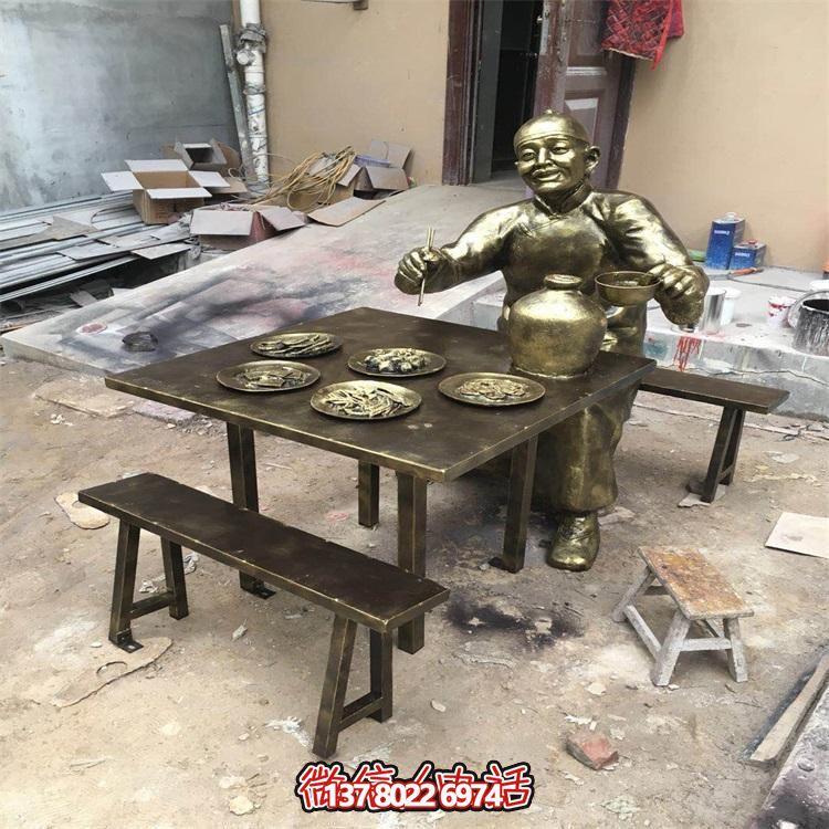 玻璃鋼仿銅人物雕塑擺件，高雅裝點(diǎn)戶外園林