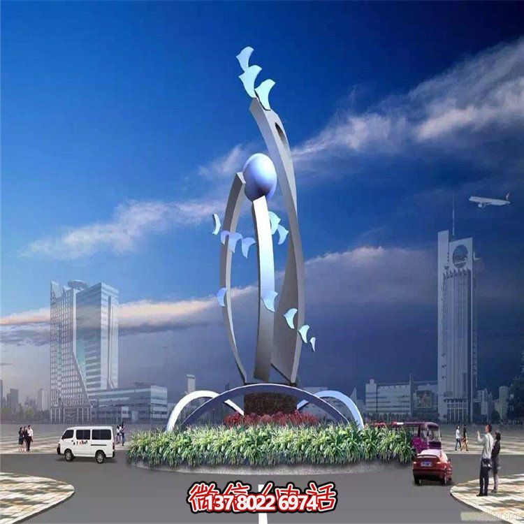 大型不銹鋼抽象藝術(shù)飛翔雕塑，豐富景觀廣場