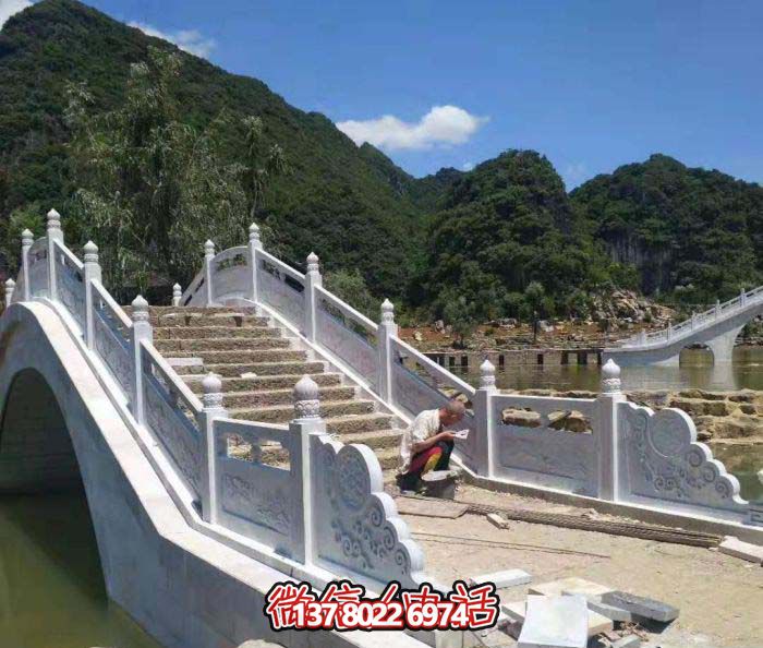 石拱橋，精美漢白玉欄桿，美景美景