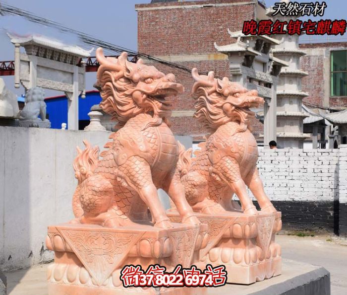 仿古神麒麟石雕，點綴您的庭院門口
