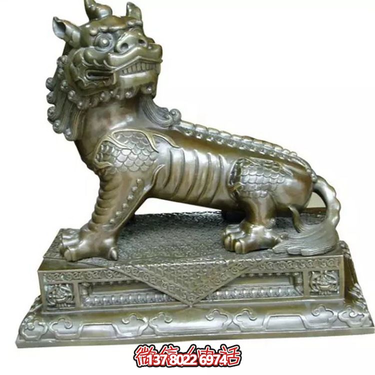 小型不銹鋼神麒麟雕塑，裝點(diǎn)庭院