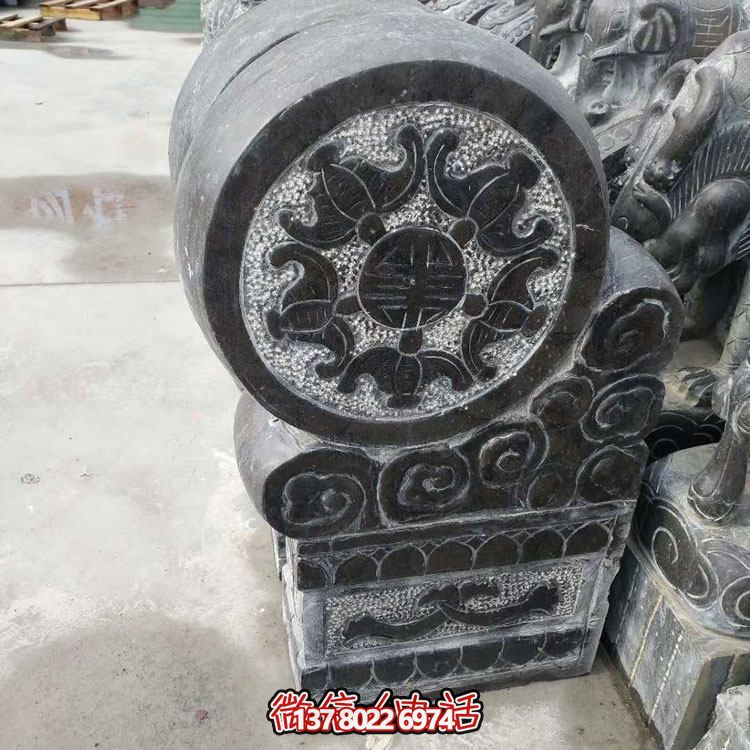 精美青石浮雕抱鼓石雕塑，點(diǎn)綴門(mén)口庭院